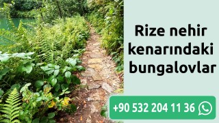 Rize nehir kenarındaki bungalovlar